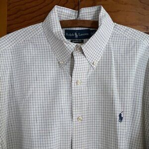 VINTAGE Ralph Lauren Classic Fit Button Down Long Sleeve Shirt Size 16  34/35